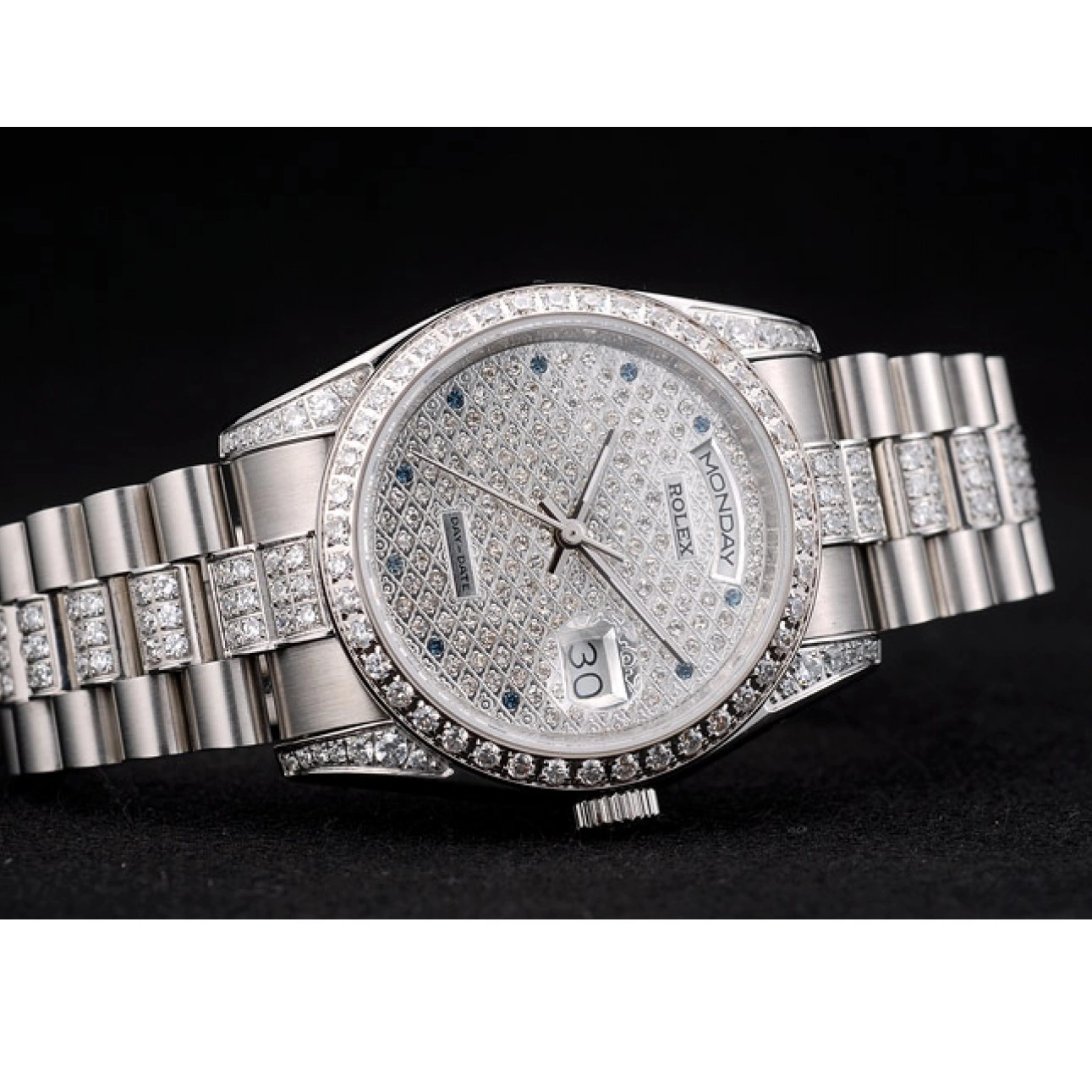 Good Copy Rolex Watches Bracelet Stainless DayDate Diamond 41986 Plated Plated Dial Steel Diamond Rolex 0727